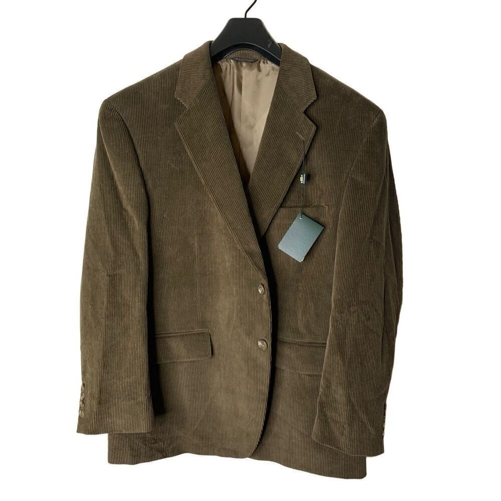 Lauren Ralph Laurel brown corduroy cord blazer suit jacket men's size 46R NEW